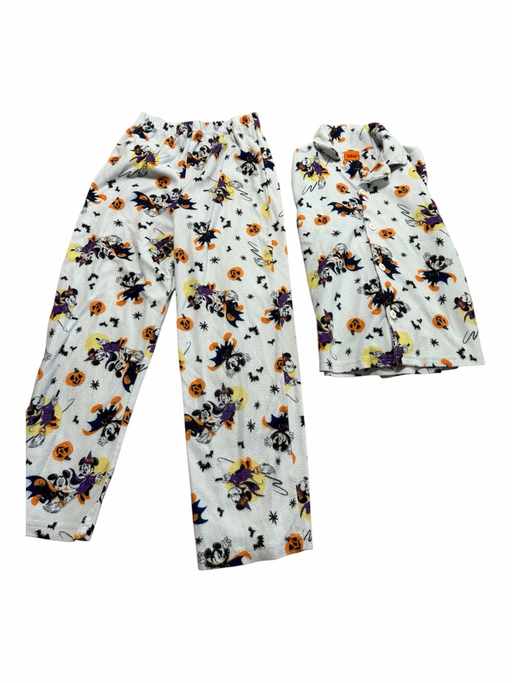 Disney Halloween Mickey and Minnie Kids Pajama Set Size 8 Long Sleeve Pumpkins